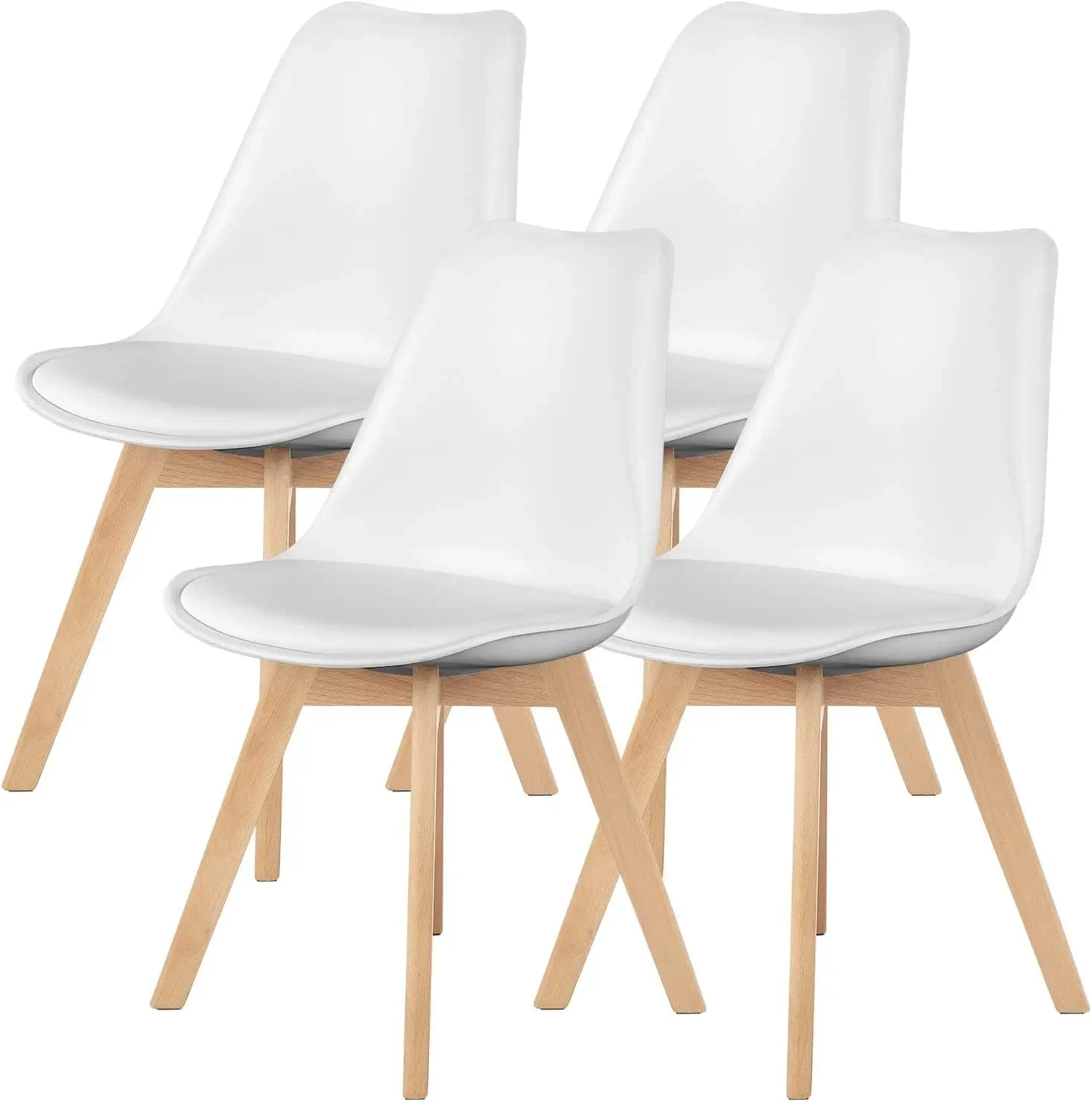 Kitchen & Dining Room Chairs, Set of 4, White
